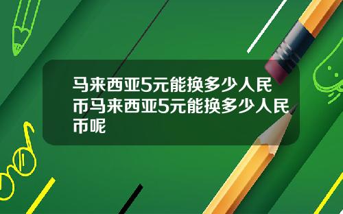 马来西亚5元能换多少人民币马来西亚5元能换多少人民币呢