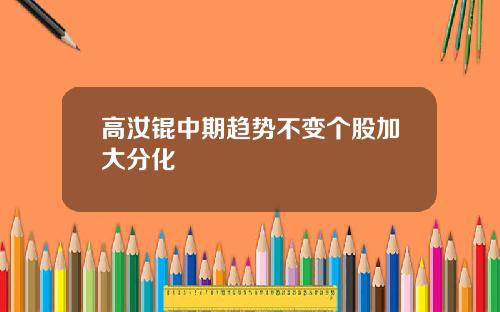高汝锟中期趋势不变个股加大分化