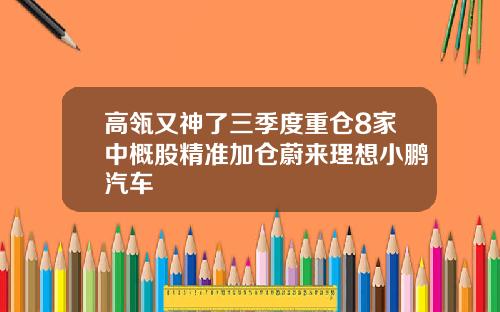 高瓴又神了三季度重仓8家中概股精准加仓蔚来理想小鹏汽车