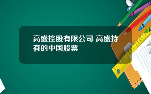 高盛控股有限公司 高盛持有的中国股票