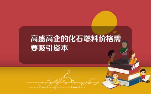 高盛高企的化石燃料价格需要吸引资本