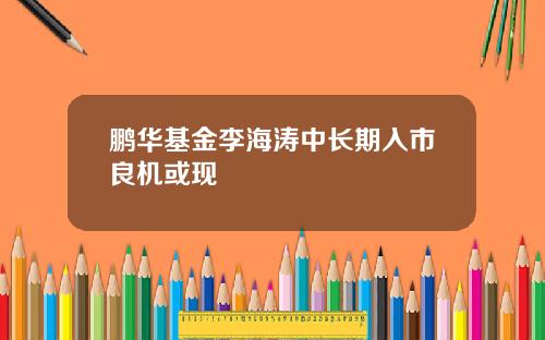 鹏华基金李海涛中长期入市良机或现