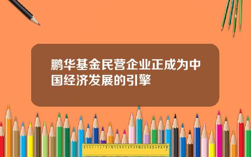鹏华基金民营企业正成为中国经济发展的引擎