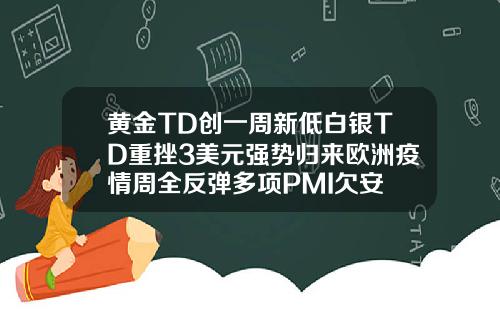 黄金TD创一周新低白银TD重挫3美元强势归来欧洲疫情周全反弹多项PMI欠安