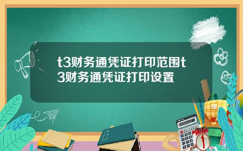 t3财务通凭证打印范围t3财务通凭证打印设置