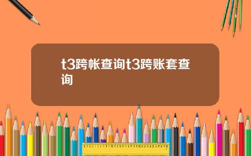 t3跨帐查询t3跨账套查询
