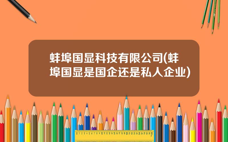 蚌埠国显科技有限公司(蚌埠国显是国企还是私人企业)