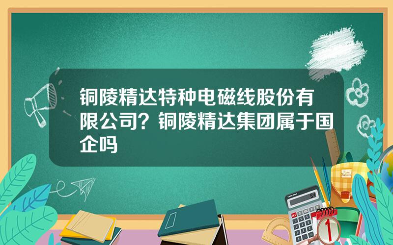 铜陵精达特种电磁线股份有限公司？铜陵精达集团属于国企吗