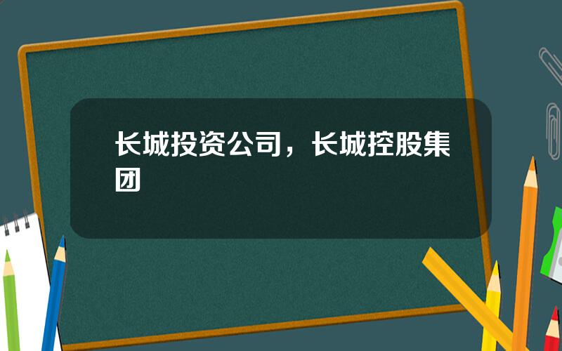 长城投资公司，长城控股集团