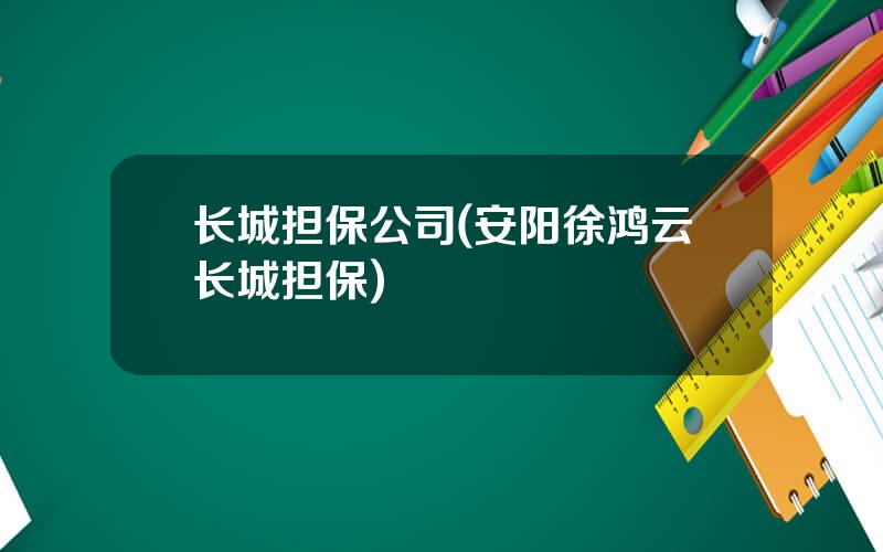 长城担保公司(安阳徐鸿云长城担保)