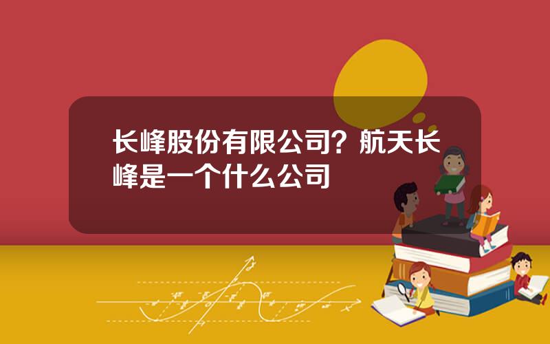 长峰股份有限公司？航天长峰是一个什么公司