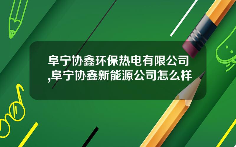 阜宁协鑫环保热电有限公司,阜宁协鑫新能源公司怎么样