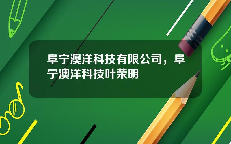 阜宁澳洋科技有限公司，阜宁澳洋科技叶荣明