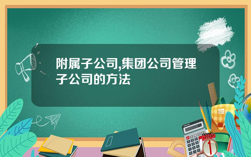 附属子公司,集团公司管理子公司的方法