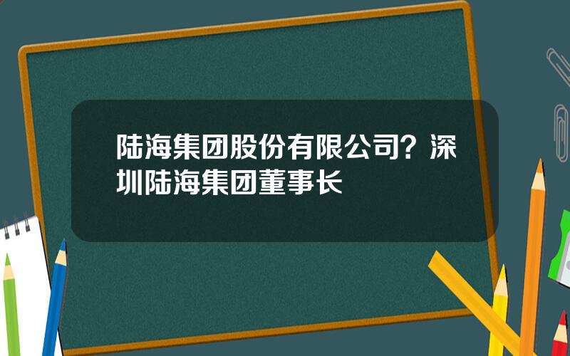 陆海集团股份有限公司？深圳陆海集团董事长