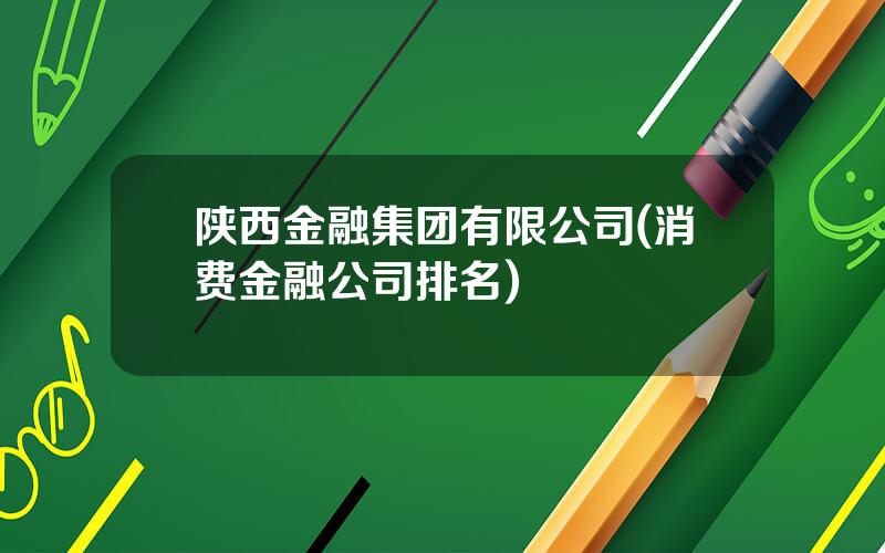 陕西金融集团有限公司(消费金融公司排名)