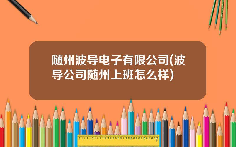 随州波导电子有限公司(波导公司随州上班怎么样)