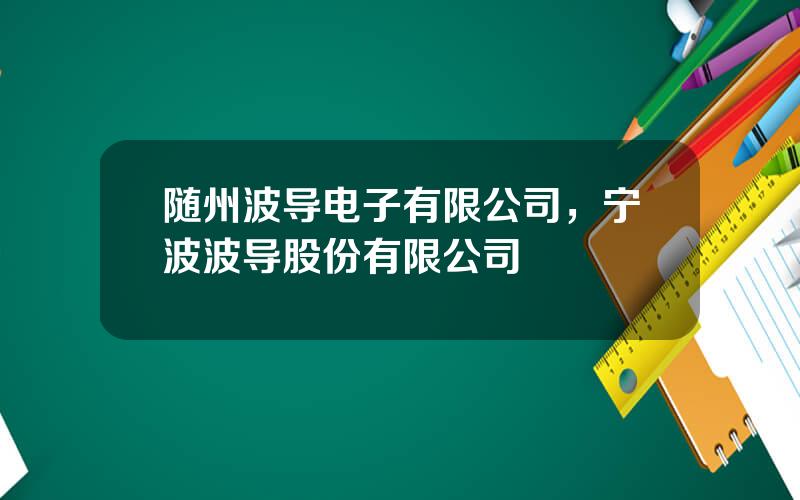 随州波导电子有限公司，宁波波导股份有限公司