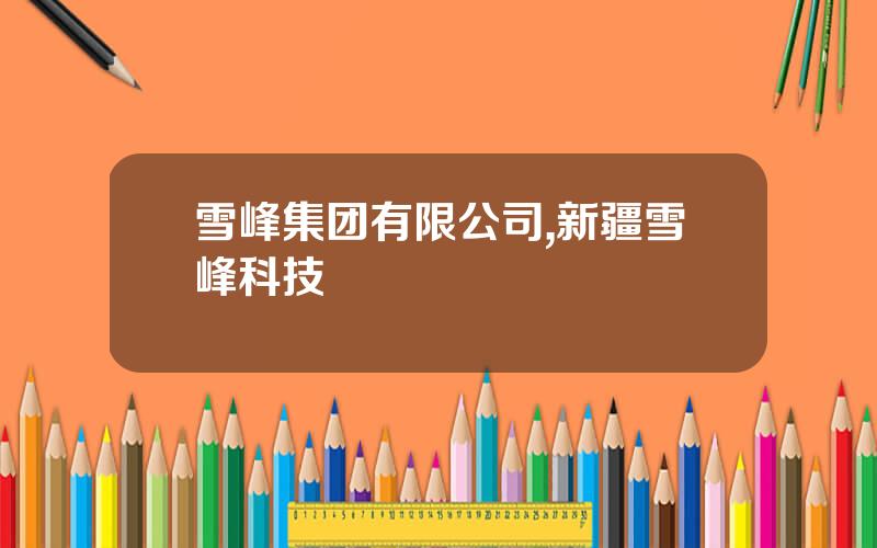 雪峰集团有限公司,新疆雪峰科技