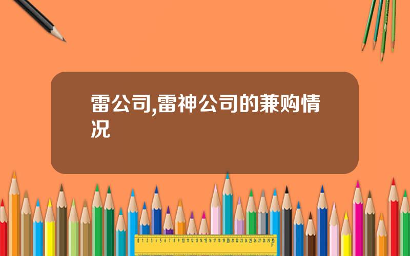 雷公司,雷神公司的兼购情况