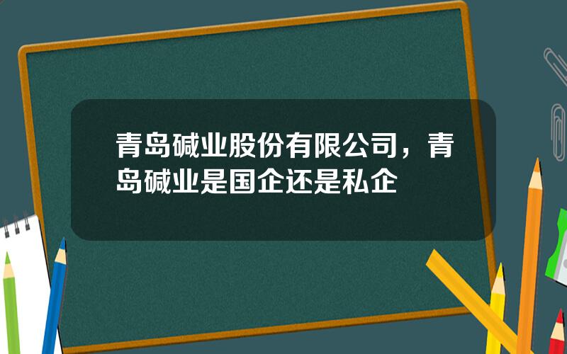 青岛碱业股份有限公司，青岛碱业是国企还是私企