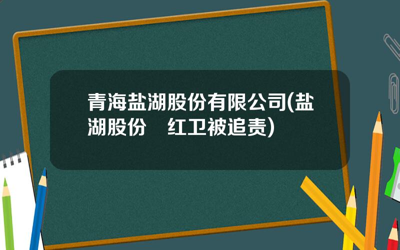 青海盐湖股份有限公司(盐湖股份贠红卫被追责)