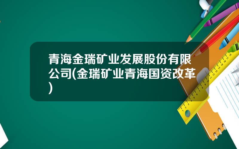 青海金瑞矿业发展股份有限公司(金瑞矿业青海国资改革)