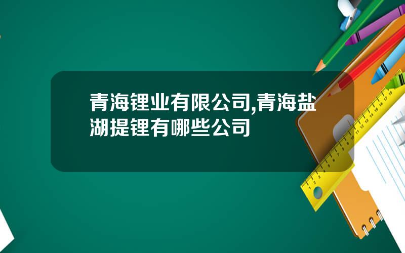 青海锂业有限公司,青海盐湖提锂有哪些公司