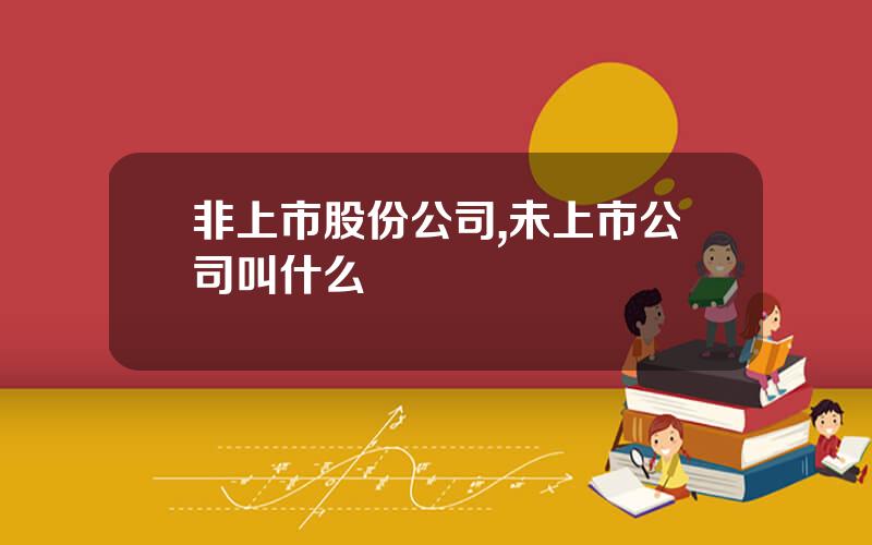 非上市股份公司,未上市公司叫什么