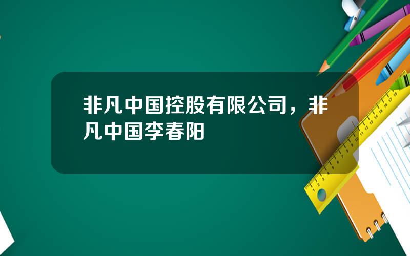 非凡中国控股有限公司，非凡中国李春阳