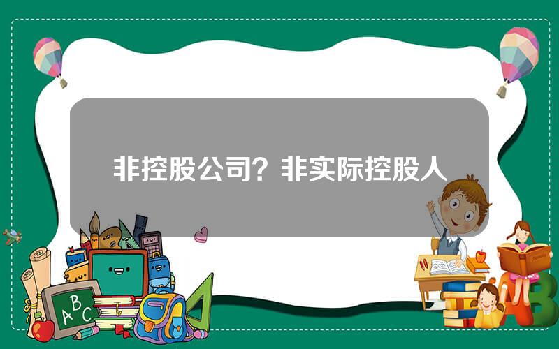 非控股公司？非实际控股人