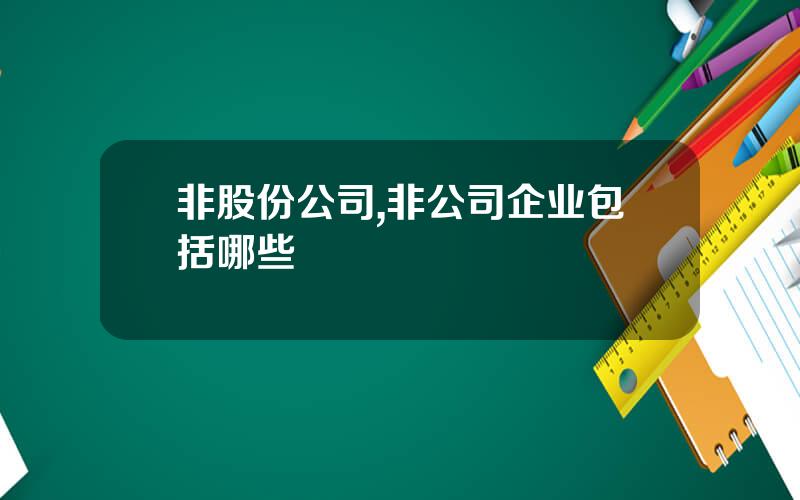 非股份公司,非公司企业包括哪些