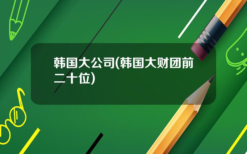 韩国大公司(韩国大财团前二十位)
