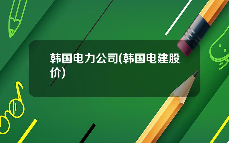 韩国电力公司(韩国电建股价)