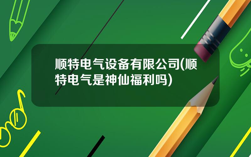 顺特电气设备有限公司(顺特电气是神仙福利吗)