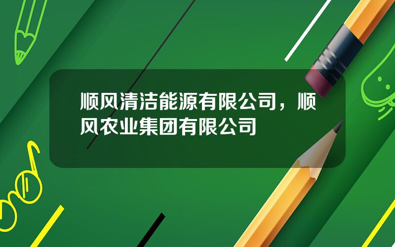 顺风清洁能源有限公司，顺风农业集团有限公司