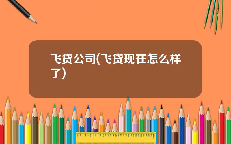 飞贷公司(飞贷现在怎么样了)