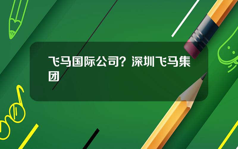 飞马国际公司？深圳飞马集团