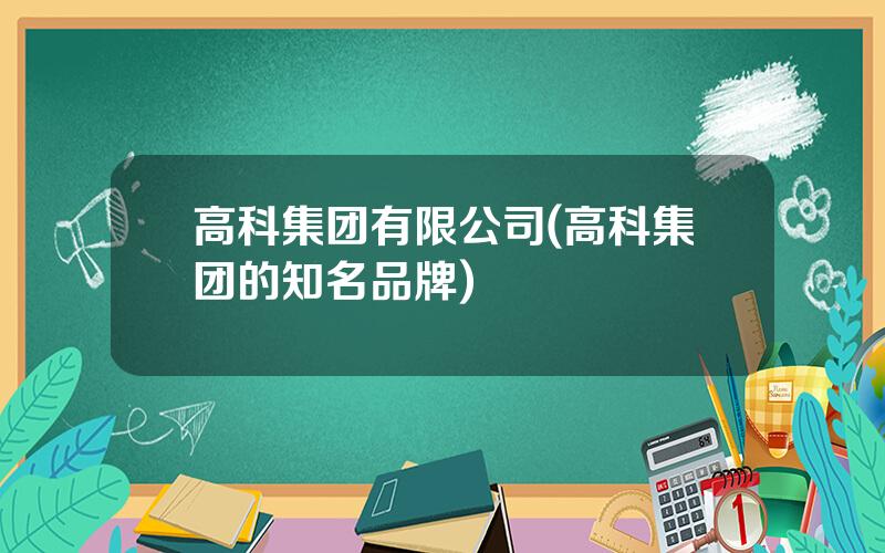 高科集团有限公司(高科集团的知名品牌)